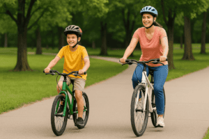 Mãe e Filho Capacete Ciclismo - post