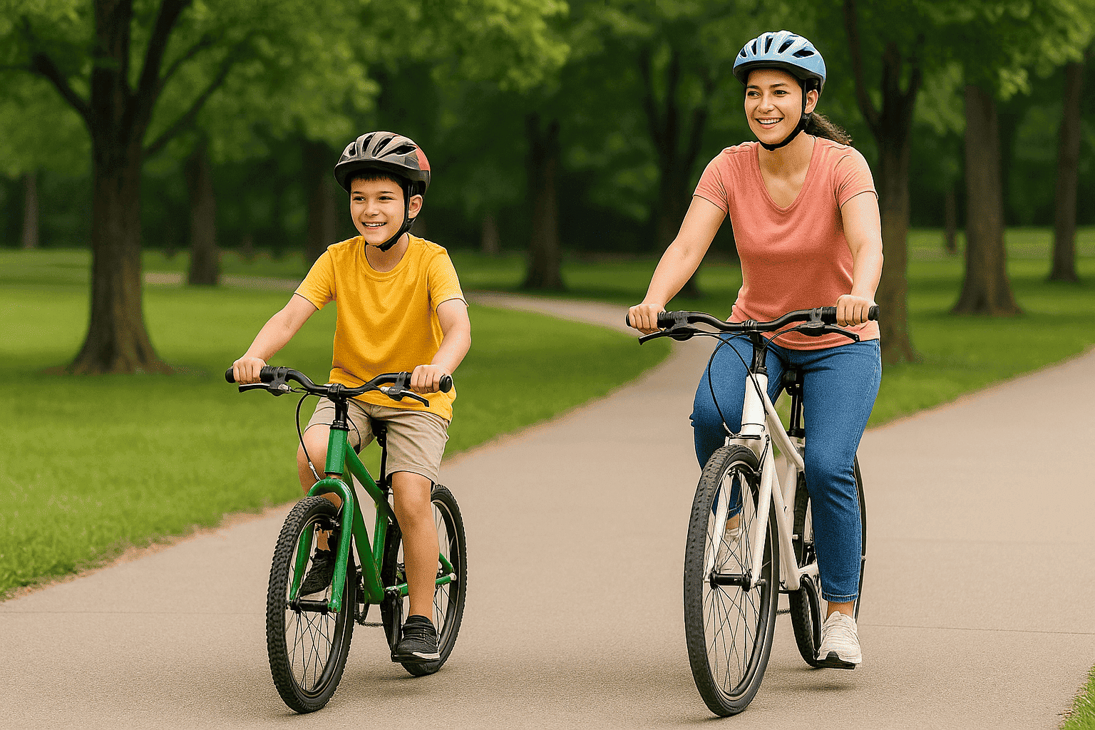 Mãe e Filho Capacete Ciclismo - post